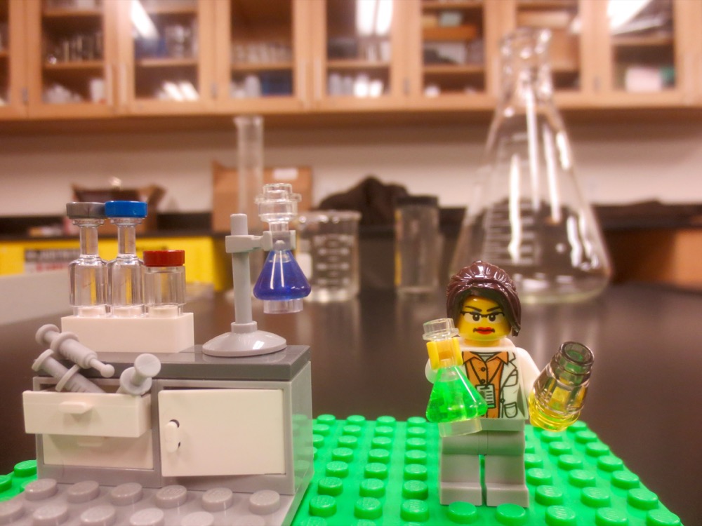 Chemist in teaching lab